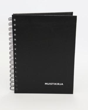 Bookcover-muistikirja musta kierreselkä
