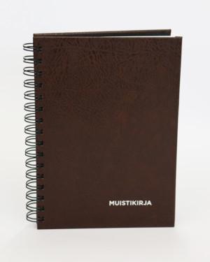 Bookcover-muistikirja ruskea kierreselkä